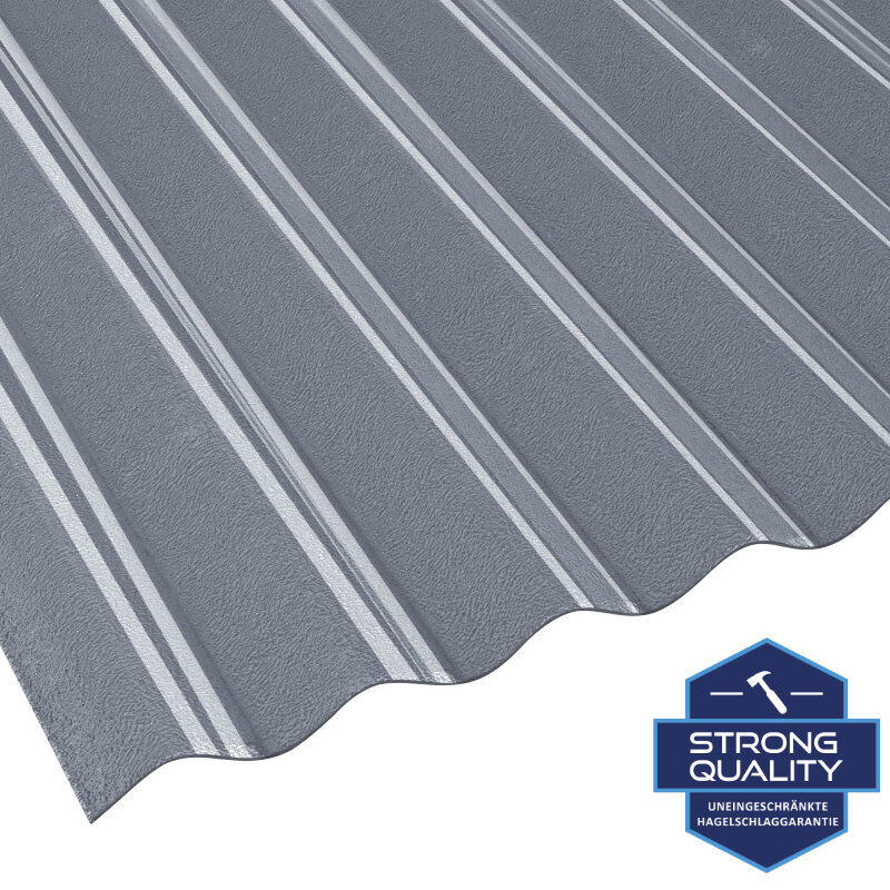 Lichtplatte PVC | BioLine Strong | 76/18 | 2,3 mm | Breite 900 mm | Frost | Anthrazit 1 Lichtplatte PVC | BioLine Strong | 76/18 | 2,3 mm | Breite 900 mm | Frost | Anthrazit