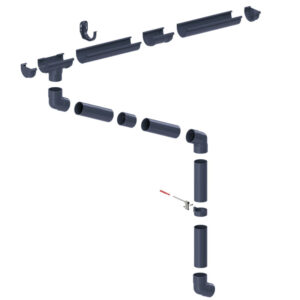 Dachrinnenset KROP PVC 100/90 mm 4 - 8 m Länge