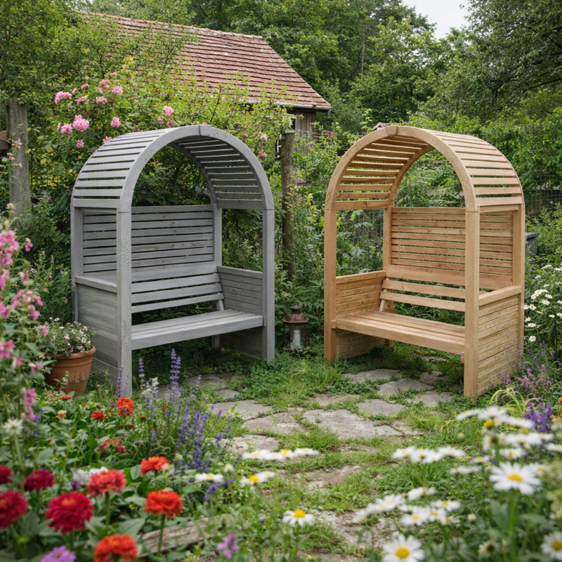 Gartenbank | RELAKS | mit Pergola Bogendach 1 Gartenbank | RELAKS | mit Pergola Bogendach