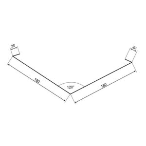 Aluminium Kehlblech | 180 x 180 x 2000 mm | Innenwinkel 120°