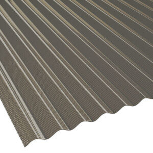 Lichtplatte Polycarbonat | 2nd LIFE LINE | Wellplatte | 76/18 | 2,8 mm | Breite 1045 mm | wabenstruktur | bronze