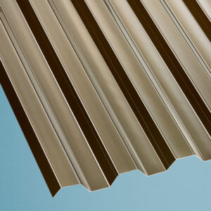 Lichtplatte Polycarbonat | Spundwand | 76/18 | 0,8 mm | Breite 1040 mm | bronze