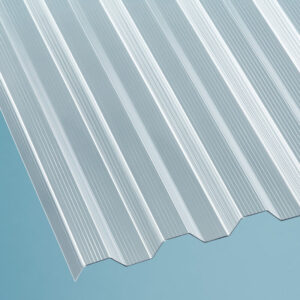 Lichtplatte Polycarbonat | Spundwand | 76/18 | 1,4 mm | Breite 950 mm | gerillt | glasklar