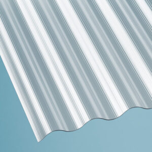 Lichtplatte Polycarbonat | Wellplatte | 76/18 | 1,4 mm | Breite 900 mm | gerillt | glasklar