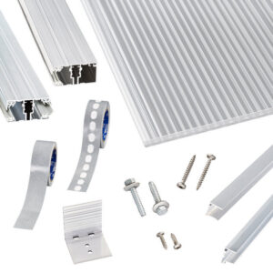 Terrassendach-Set | Polycarbonat Stegplatten | hochwertigem Alu Verlegeprofil | 16 mm | X16 5-Fach | glasklar