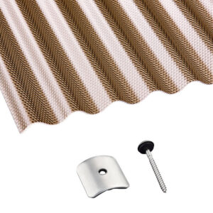 Terrassendach-Set | Polycarbonat | Sinusplatte | 76/18 | 2,6 mm | Wabenstruktur | bronze