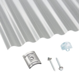 Terrassendach-Set | Polycarbonat | Sinusplatte | 76/18 | 2,6 mm | Wabenstruktur | klar