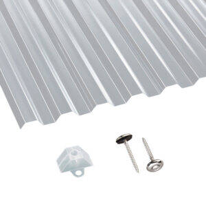 Terrassendach-Set | Polycarbonat | Spundwand | 76/18 | 1,3 mm | glatt | klar