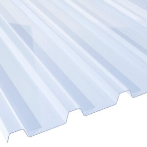 Lichtplatte PVC | Spundwand | 183/40 | 1,5 mm | Breite 955 mm | glasklar-bläulich