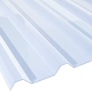 Lichtplatte PVC | Spundwand | 250/50 | 1,5 mm | Breite 1055 mm | glasklar-bläulich