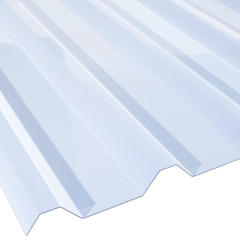 Lichtplatte PVC | Spundwand | 250/50 | 1,5 mm | Breite 1055 mm | glasklar-bläulich 1 Lichtplatte PVC | Spundwand | 250/50 | 1,5 mm | Breite 1055 mm | glasklar-bläulich