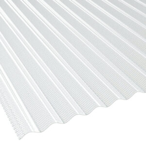 Lichtplatte PVC | Wellplatte | 76/18 | 2,5 mm | Breite 1030 mm | wabenstruktur | glasklar-bläulich
