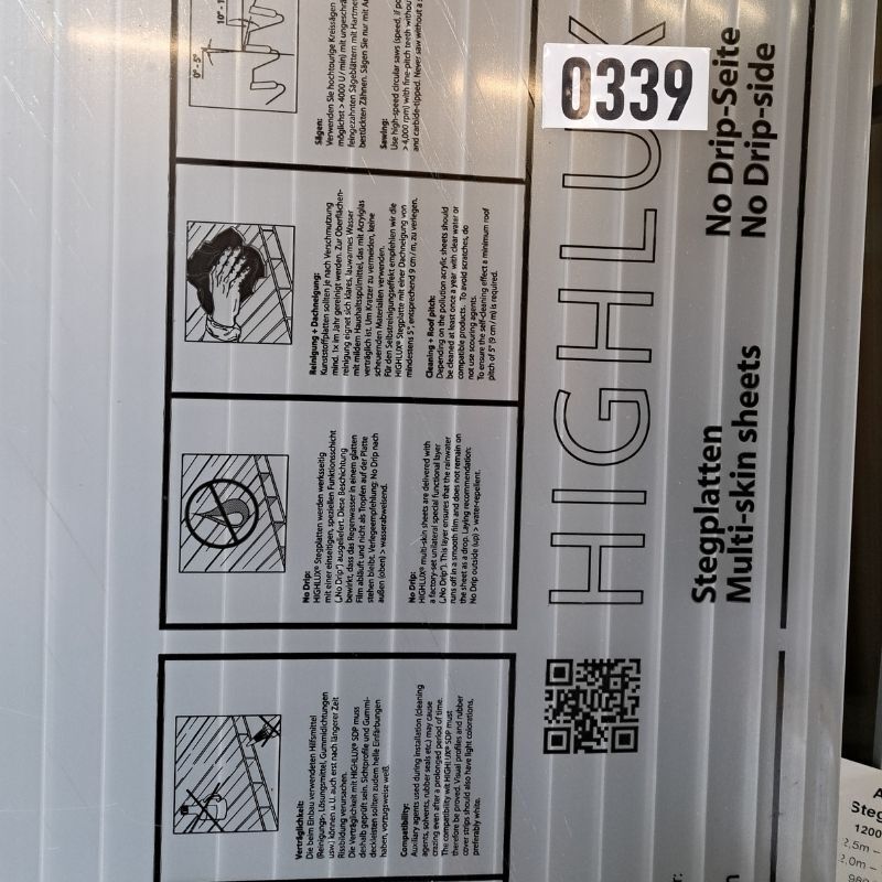 Doppelstegplatte Acrylglas | 16 mm | Breite 980 mm | Länge 2,5 m | klar 1 Doppelstegplatte Acrylglas | 16 mm | Breite 980 mm | Länge 2,5 m | klar