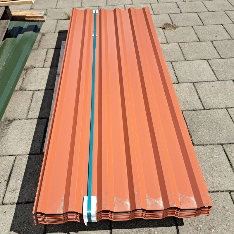 Trapezblech 20/138 ECO | Dach | 2,00 m Plattenlänge | Kupferbraun ( RAL 8004 ) 1 Trapezblech 20/138 ECO | Dach | 2,00 m Plattenlänge | Kupferbraun ( RAL 8004 )