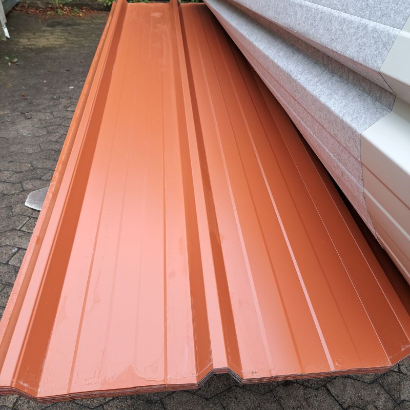 Trapezblech 45/333 | Dach | 2,50 m Länge | Kupferbraun ( RAL 8004 ) 1 Trapezblech 45/333 | Dach | 2,50 m Länge | Kupferbraun ( RAL 8004 )
