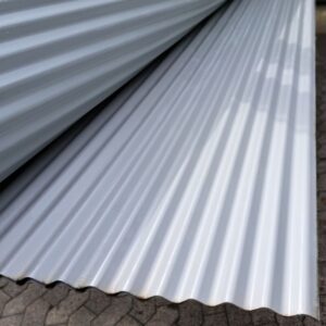 Wellblech 76/18 | Dach | 4 Stück | 5,50 m Länge | Weißaluminium ( RAL 9006 )
