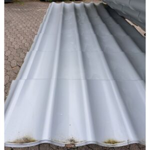 Pfannenblech Typ 2 | 6 Stück | 2,50 m Länge | Weißaluminium ( RAL 9006 )