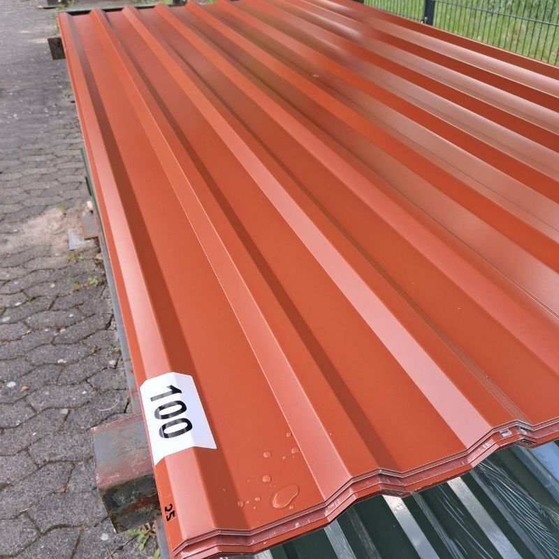 Trapezblech 20/138 | Dach | 2,50 m Länge | Kupferbraun ( RAL 8004 ) 1 Trapezblech 20/138 | Dach | 2,50 m Länge | Kupferbraun ( RAL 8004 )