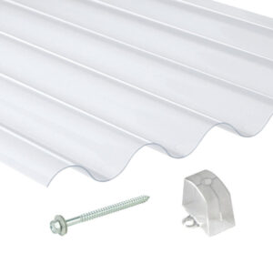 Terrassendach-Set | PVC | BioLine | Sinusplatte | 177/51 | Profil 5 | 1,4 mm | klarbläulich