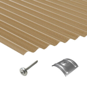 Terrassendach-Set | Polycarbonat | Sinusplatte | 76/18 | 2,8 mm | Wabenstruktur | bronze