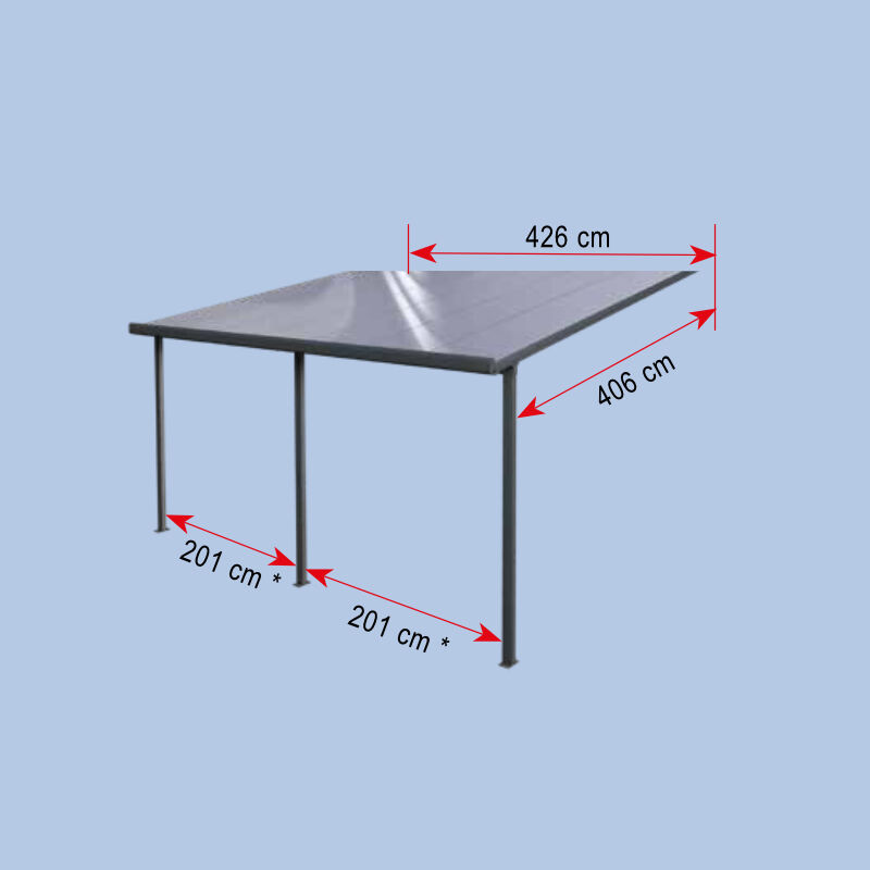 Terrassendachbausatz | Breite 4,26 m | Länge 4,06 m 1 Terrassendachbausatz | Breite 4,26 m | Länge 4,06 m