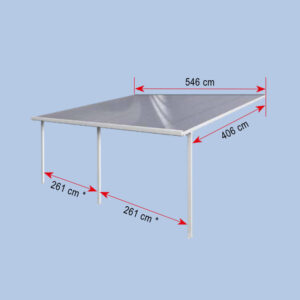 Terrassendachbausatz | Breite 5,46 m | Länge 4,06 m