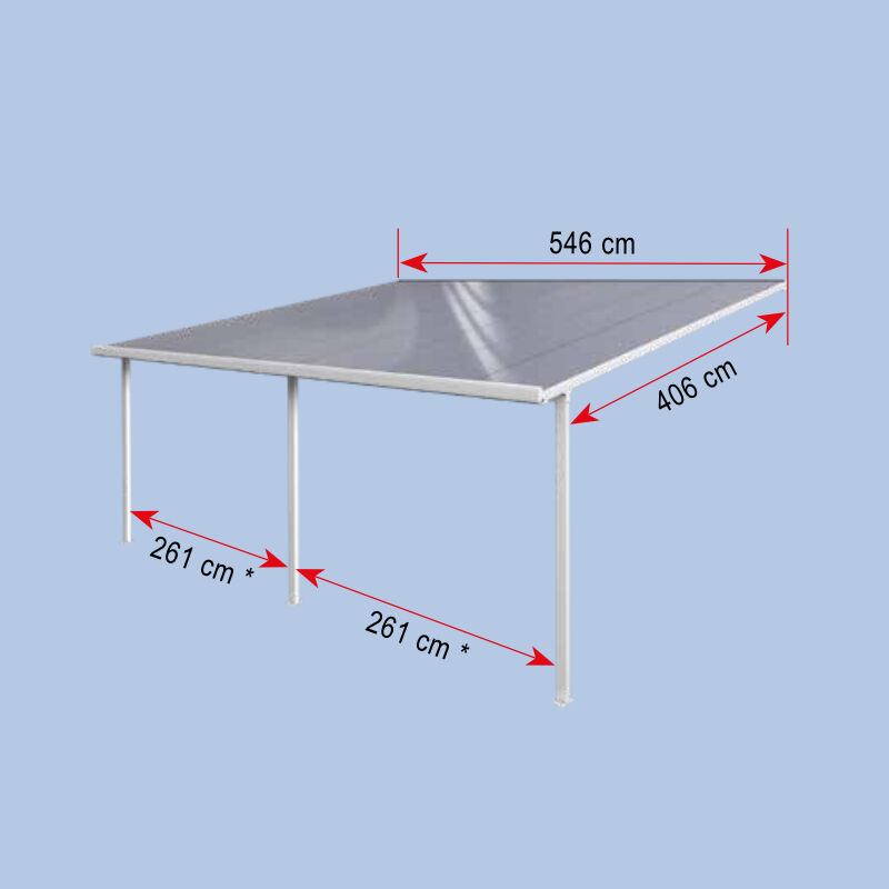 Terrassendachbausatz | Breite 5,46 m | Länge 4,06 m 1 Terrassendachbausatz | Breite 5,46 m | Länge 4,06 m