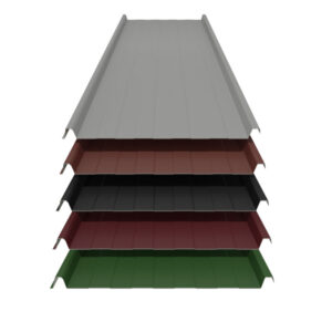 Trapezblech Stehfalzoptik 33/500 | Wand | 0,50 mm | Stahl | Prägung | Glatt | 548 mm Breite | Aluzink, 25 µm Polyester