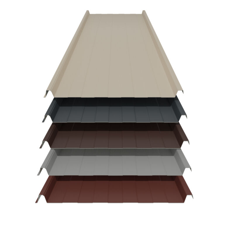 Trapezblech Stehfalzoptik 33/500 | Wand | 0,63 mm | Stahl | Prägung | Glatt | 548 mm Breite | 25 µm Polyester 1 Trapezblech Stehfalzoptik 33/500 | Wand | 0,63 mm | Stahl | Prägung | Glatt | 548 mm Breite | 25 µm Polyester