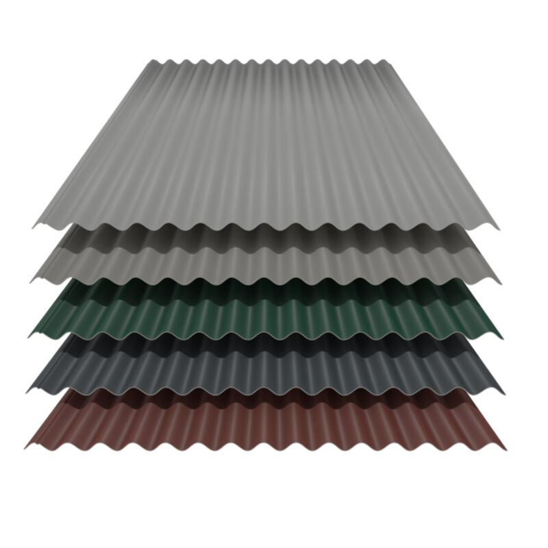 Wellblech 76/18 | Dach | 0,70 mm | Aluminium | 25 µm Polyester 1 Wellblech 76/18 | Dach | 0,70 mm | Aluminium | 25 µm Polyester
