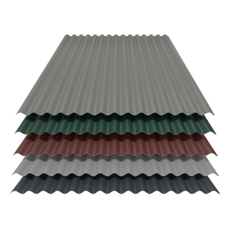 Wellblech 76/18 | Wand | 0,70 mm | Aluminium | 25 µm Polyester 1 Wellblech 76/18 | Wand | 0,70 mm | Aluminium | 25 µm Polyester