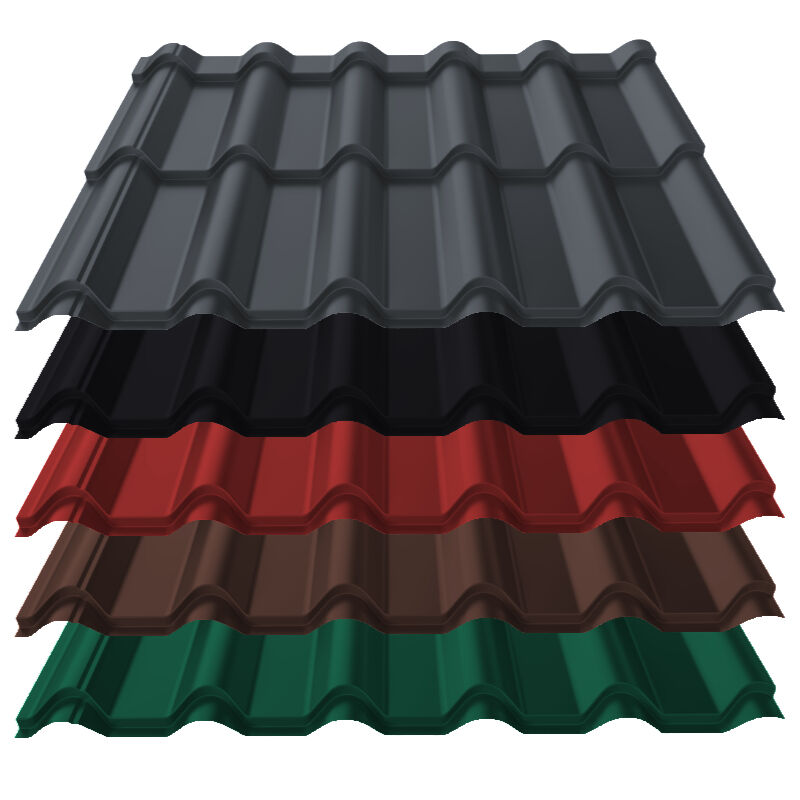 Pfannenblech Diament+ | 0,50 mm | Stahl | Modullänge 350 mm | 25 µm ThyssenKrupp Polyester 1 Pfannenblech Diament+ | 0,50 mm | Stahl | Modullänge 350 mm | 25 µm ThyssenKrupp Polyester
