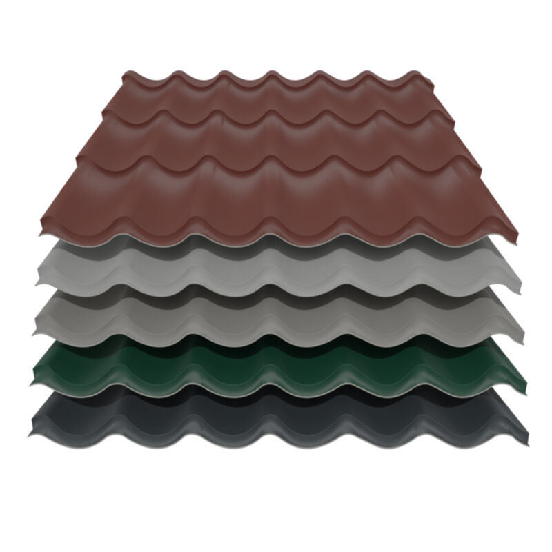 Pfannenblech Typ 2 | 0,70 mm | Aluminium | Modullänge 350 mm | 25 µm Polyester 1 Pfannenblech Typ 2 | 0,70 mm | Aluminium | Modullänge 350 mm | 25 µm Polyester