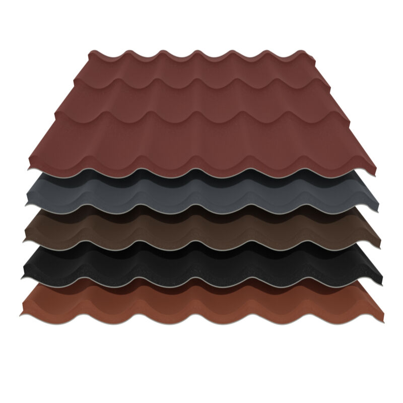 Pfannenblech Typ 2 | 0,50 mm | Stahl | Modullänge 350 mm | 35 µm Mattpolyester 1 Pfannenblech Typ 2 | 0,50 mm | Stahl | Modullänge 350 mm | 35 µm Mattpolyester