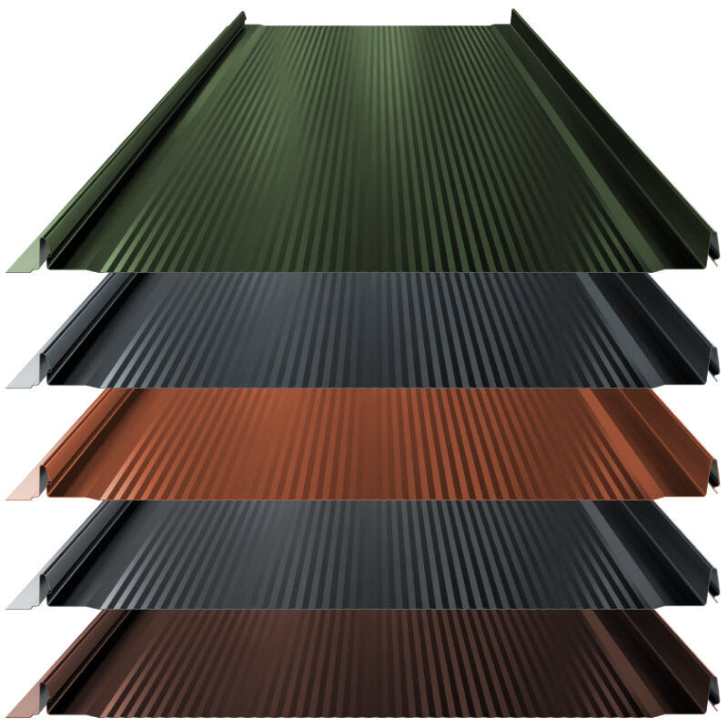 Stehfalz High-Tech | Dach & Wand | 0,50 mm | Stahl | Nanowelle | 528 mm Breite | 35 µm ThyssenKrupp Matt 1 Stehfalz High-Tech | Dach & Wand | 0,50 mm | Stahl | Nanowelle | 528 mm Breite | 35 µm ThyssenKrupp Matt