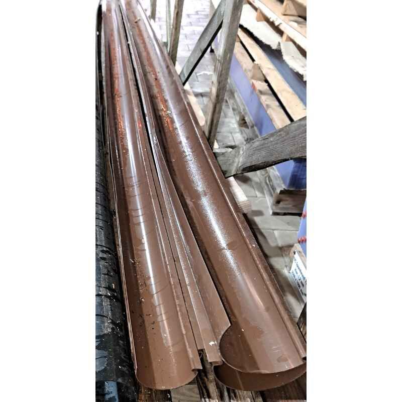 PVC Dachrinne | Ø 100 mm | Länge 4 m | braun 1 PVC Dachrinne | Ø 100 mm | Länge 4 m | braun