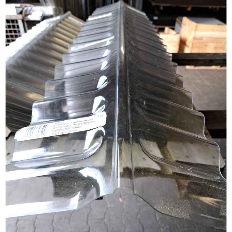Firsthaube Acryl | Sinus 76/18 | 150 x 150 mm | Länge 990 mm 1 Firsthaube Acryl | Sinus 76/18 | 150 x 150 mm | Länge 990 mm