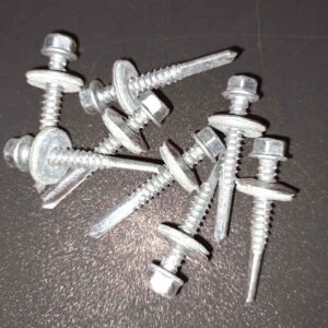 Edelstahlschrauben | selbstbohrend | für Stahlunterkonstruktion | 100 Stk./ Pak. | 5,5 x 40 mm | E16 EPDM-Dichtung | Blank