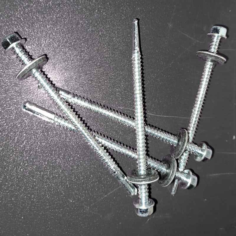 Edelstahlschrauben | selbstbohrend | für Stahlunterkonstruktion | 100 Stk./ Pak. | 5,5 x 90 mm | E16 EPDM-Dichtung | Blank 1 Edelstahlschrauben | selbstbohrend | für Stahlunterkonstruktion | 100 Stk./ Pak. | 5,5 x 90 mm | E16 EPDM-Dichtung | Blank