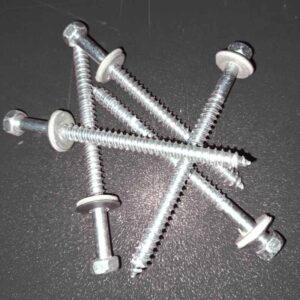 Edelstahlschrauben | selbstbohrend | für Holzunterkonstruktion | 100 Stk./ Pak. | 6,5 x 90 mm | E16 EPDM-Dichtung | Blank
