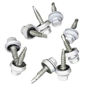 Sechskantsystemschraube | selbstbohrend | 100 Stk./ Pak. | 4,8 x 20 mm | E14 EPDM-Dichtung | Grau ( RR22 )