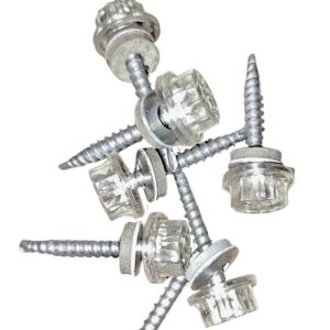 Nylon Head Schrauben | selbstbohrend | 100 Stk./ Pak. | 4,8 x 35 mm | E14 EPDM-Dichtung | Glasklar