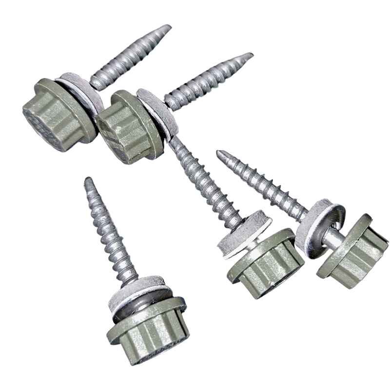 Nylon Head Schrauben | selbstbohrend | 100 Stk./ Pak. | 4,8 x 35 mm | E14 EPDM-Dichtung | Olivgrün ( RR82 ) 1 Nylon Head Schrauben | selbstbohrend | 100 Stk./ Pak. | 4,8 x 35 mm | E14 EPDM-Dichtung | Olivgrün ( RR82 )