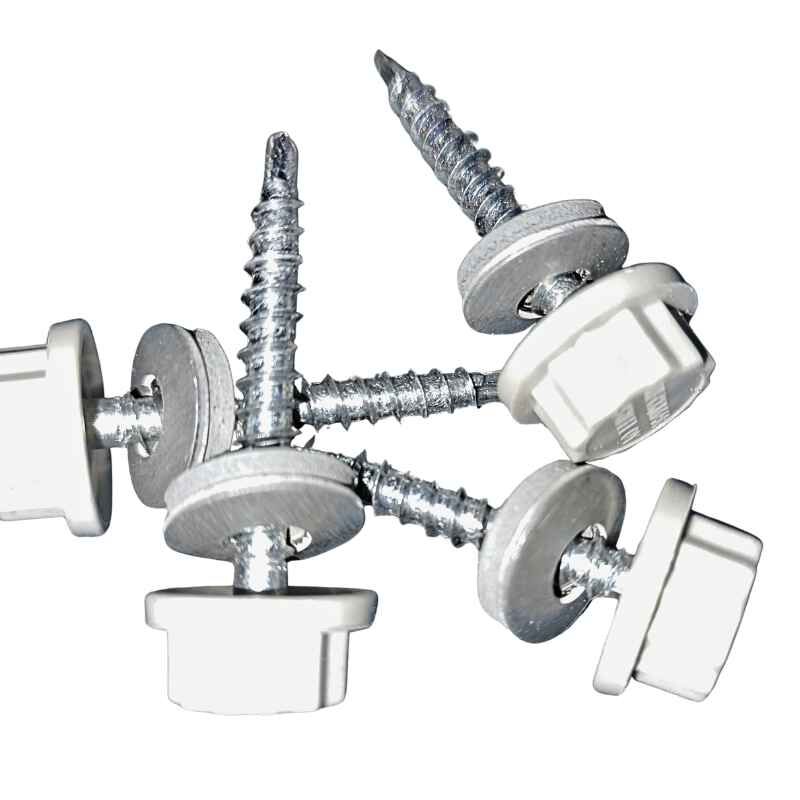 Nylon Head Schrauben | selbstbohrend | 100 Stk./ Pak. | 4,8 x 35 mm | E14 EPDM-Dichtung | Fenstergrau ( RR22 ) 1 Nylon Head Schrauben | selbstbohrend | 100 Stk./ Pak. | 4,8 x 35 mm | E14 EPDM-Dichtung | Fenstergrau ( RR22 )