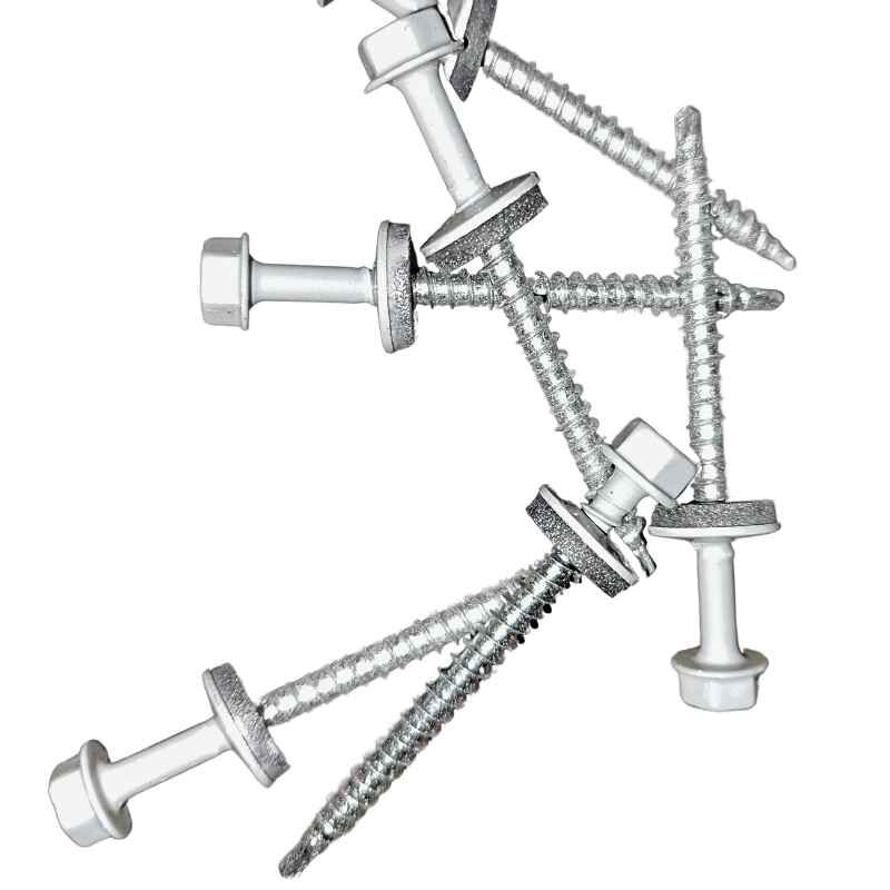 Nylon Head Schrauben | selbstbohrend | 100 Stk./ Pak. | 4,8 x 60 mm | E14 EPDM-Dichtung | Silbergrau ( RAL 7001 ) 1 Nylon Head Schrauben | selbstbohrend | 100 Stk./ Pak. | 4,8 x 60 mm | E14 EPDM-Dichtung | Silbergrau ( RAL 7001 )