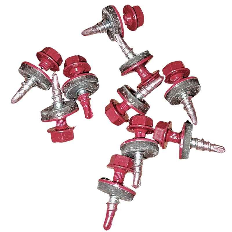 Sechskantsystemschraube | selbstbohrend | für Stahlunterkonstruktion | 100 Stk./ Pak. | 4,8 x 20 mm | E14 EPDM-Dichtung | Purpurrot ( RAL 3004 ) 1 Sechskantsystemschraube | selbstbohrend | für Stahlunterkonstruktion | 100 Stk./ Pak. | 4,8 x 20 mm | E14 EPDM-Dichtung | Purpurrot ( RAL 3004 )