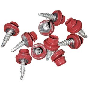 Sechskantsystemschraube | selbstbohrend | für Stahlunterkonstruktion | 100 Stk./ Pak. | 4,8 x 20 mm | E14 EPDM-Dichtung | Braunrot ( RAL 3011 )